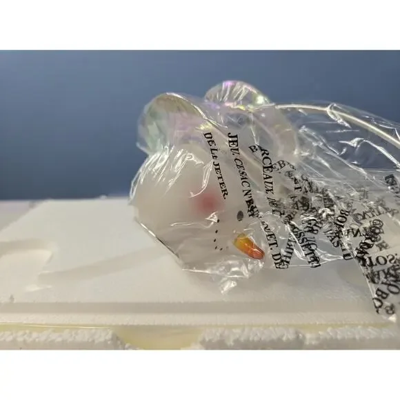 VNTG Home Interiors Candle Snuffer Clear & Frosted Glass Snowman 3" (NIB) - Picture 2 of 5